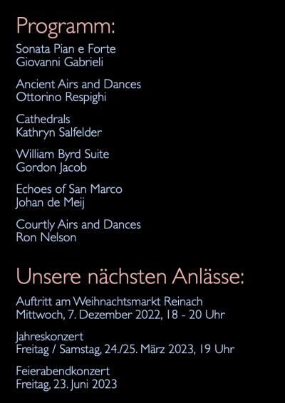 Kirchenkonzert der Musikgesellschaft Konkordia Reinach