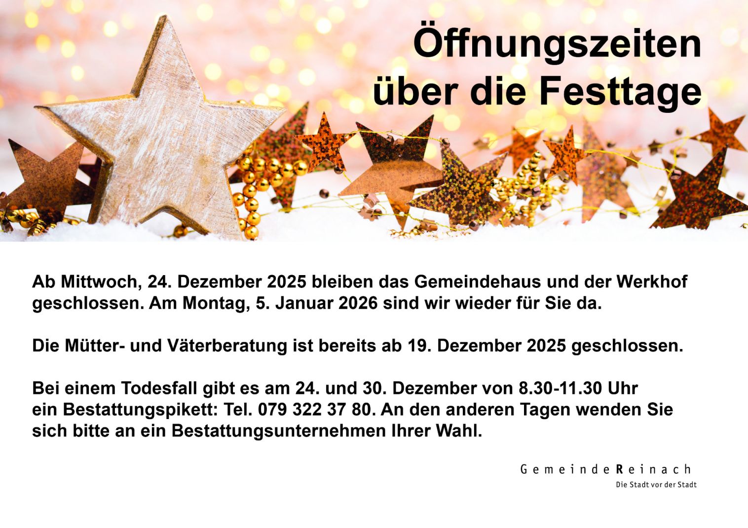 Öffnungszeiten Weihnacht-Neujahr