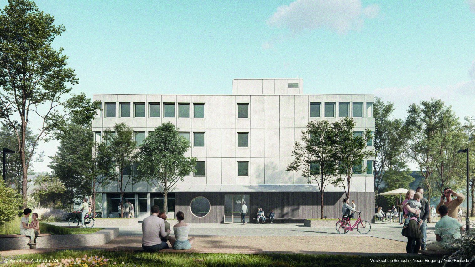 Visualisierung des  neuen Musikschulhauses im Quartier Hinterkirch.