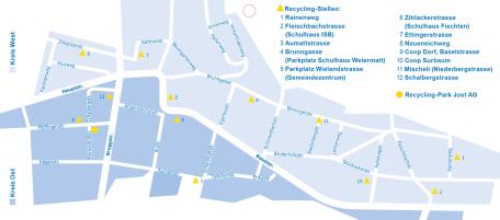 Situationskarte inkl. Recycling-Stellen
