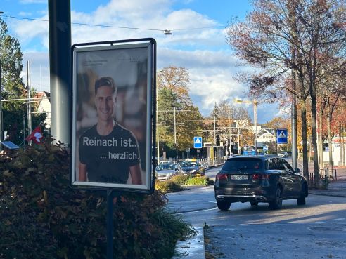 Kreisel mit Imageplakat